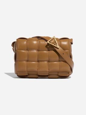 Bottega Veneta Padded Intrecciato Crossbody Bag - Tan